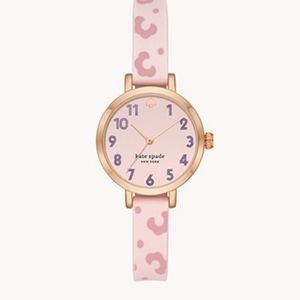 kate spade new york metro pink floral-print silicone watch